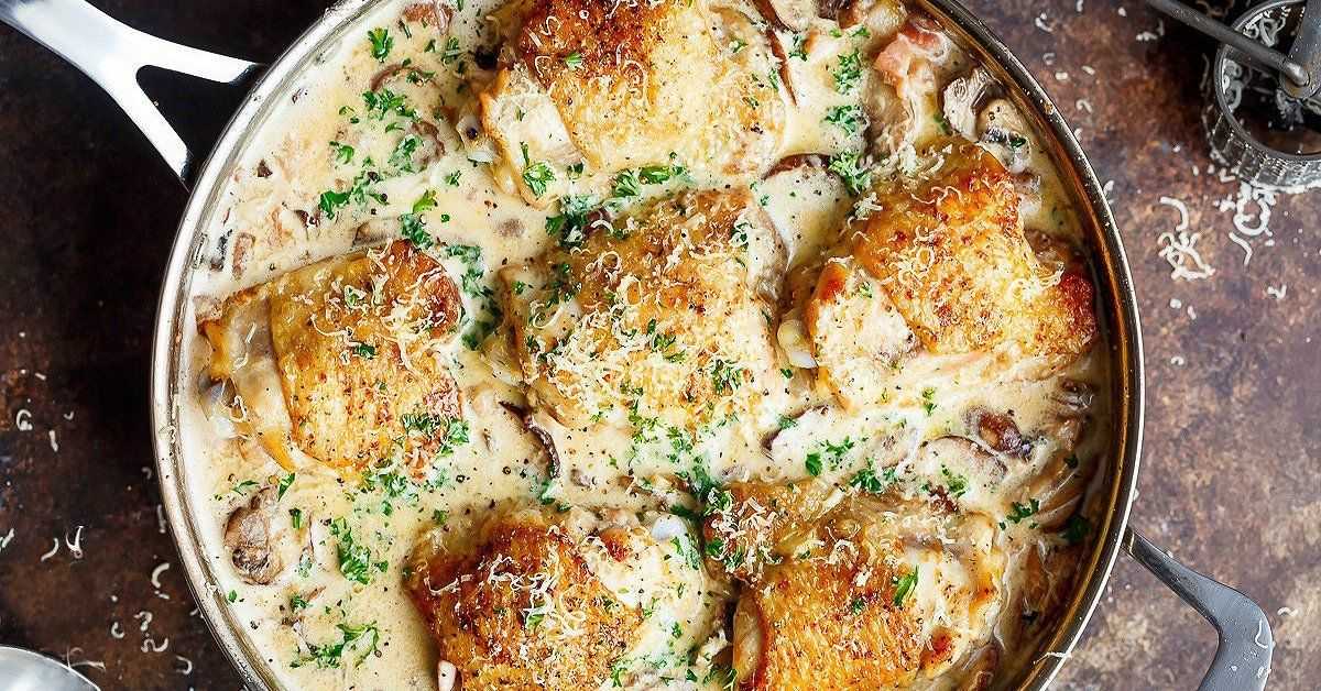 Курица в сливочном соусе на сковороде — вкусные рецепты!