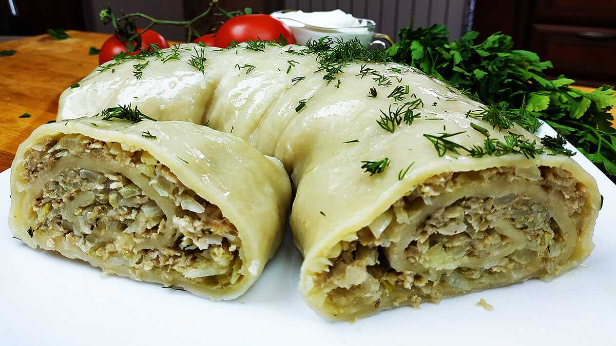Мясной рулет из фарша с начинкой