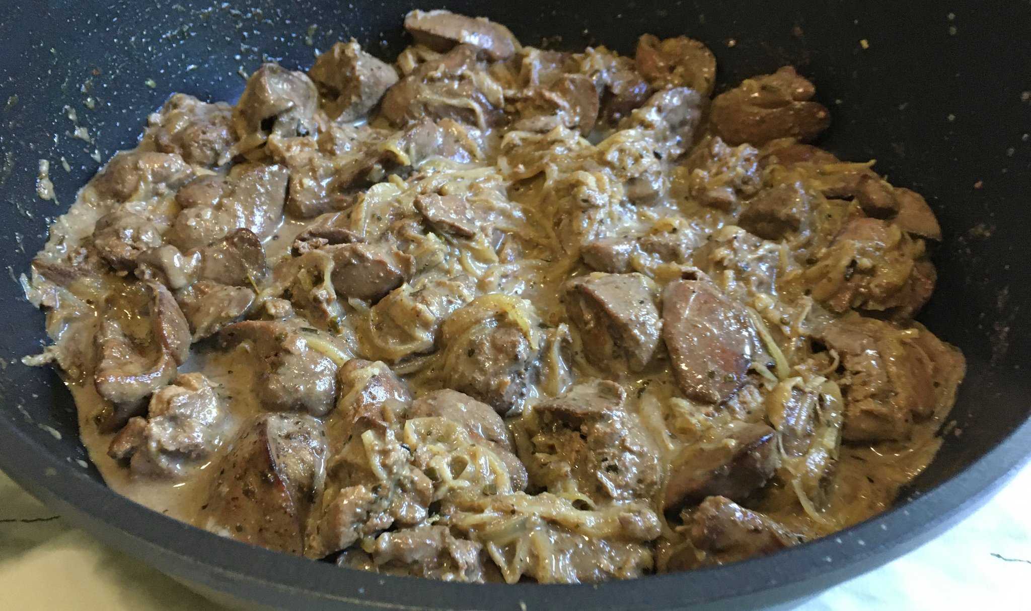 Рецепт мягкой печени говяжьей в сметане