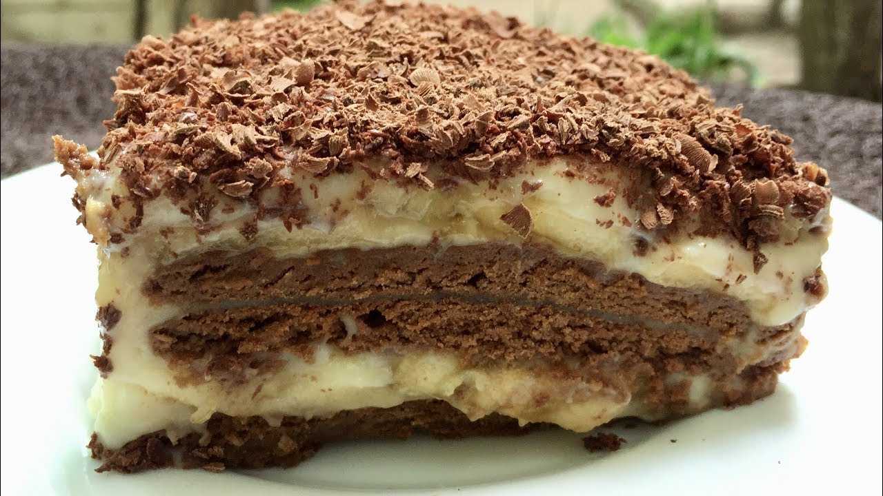 Как приготовить шоколадно-банановый торт по пошаговому рецепту с фото