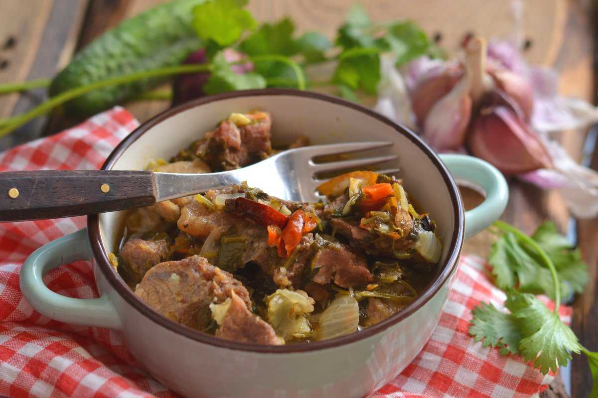 Рецепт тушеной свинины с овощами