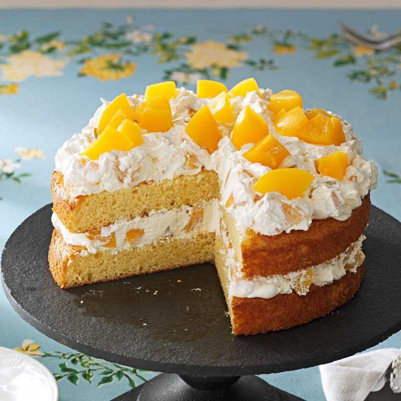 Персиковый торт с персиками — 34 домашних вкусных рецепта