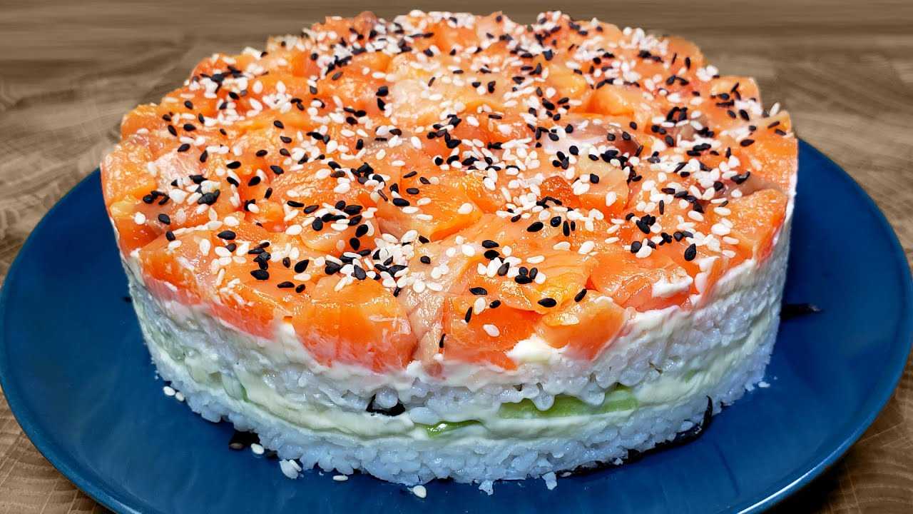 Рецепт суши торта: описание, пошаговое приготовление в домашних условиях из роллов и сыра "филадельфи", а также фото