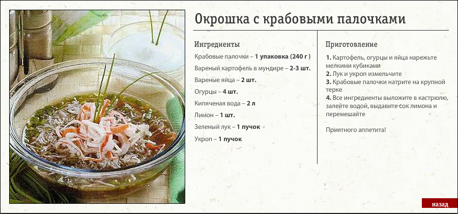 Рецепт окрошка на воде с уксусом и майонезом рецепт с фото пошагово